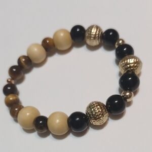 Beaded Bracelet with Gold Accents